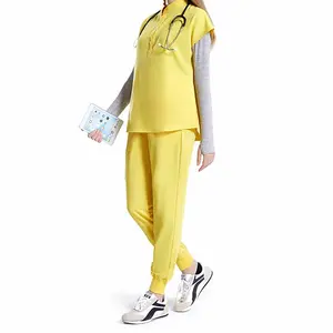 All'ingrosso medico infermieristico medico scrub vestito elastico personalizzato uniformi mediche de ospedale scrub donne uniforme ospedaliera