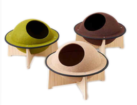Nouvelle Arrivée : Arbre à Chat et Griffoir en Bois et Feutre, Maisonnette/Condo Tendance pour Chats