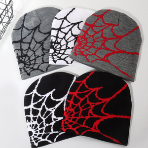F-2747 Offre Spéciale pas cher personnalisé toile d'araignée jacquard hip hop y2k chapeaux femmes hommes hiver slouchy beanie hat tricoté <span class=keywords><strong>spiderman</strong></span> beanie - Product Image 3