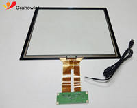 Écran tactile capacitif Grahowlet de 17 pouces, résolution 1280x1024, interface USB/IIC, noir, pour usage professionnel, automobile et éducatif