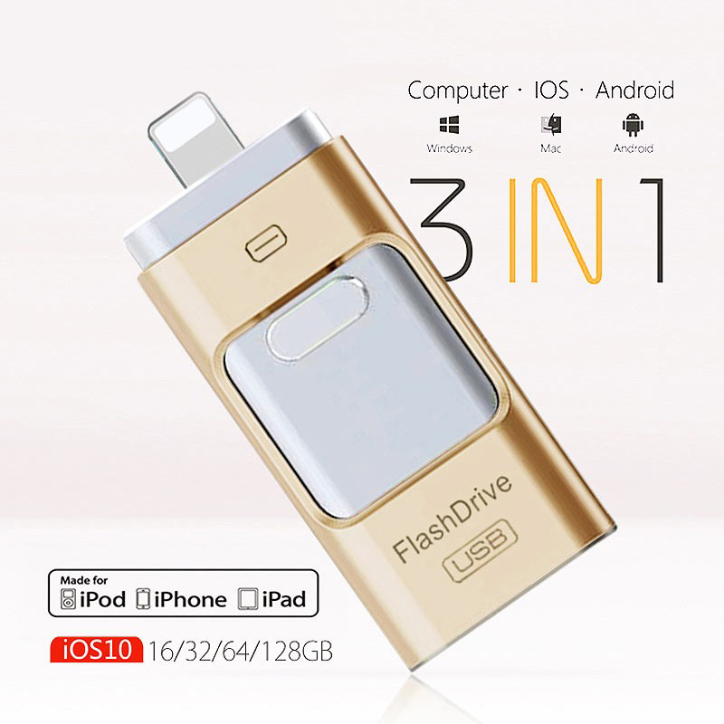 Флеш-накопитель USB 3,0 3 в 1, OTG, флеш-накопитель для устройств iOS, Type C, Micro USB, телефонов Android, 256 ГБ, 128 ГБ, 64 ГБ, 32 ГБ, 16 ГБ