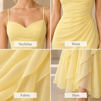 Robe longue OEM pour femme en mousseline drapée, taille froncée, bretelles spaghetti, jupe superposée, longueur ras du sol, robe de soirée formelle