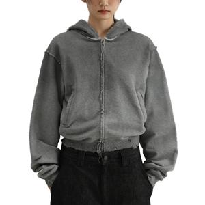 เสื้อฮู้ดดี้ผู้ชายทรงหลวม น้ำหนัก 500 กรัม ผ้าฝ้าย 100% ลุคทำสีซีดสไตล์วินเทจ สีพื้น สตรีทแฟชั่น - Product Image 1