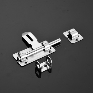 Loquet de porte en acier inoxydable avec serrure antivol, pêne de porte en bois à double tête, montage en surface, insertion gauche/droite - Product Image 4