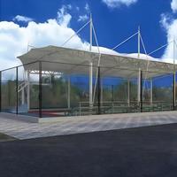 Structure de membrane tendue en PVDF, auvent pour terrain de sport, structure en acier galvanisé, abri pour terrain de basket-ball extérieur