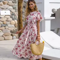 Женское летнее платье с цветочным принтом, Повседневное платье макси, оригинальный дизайн, 2020