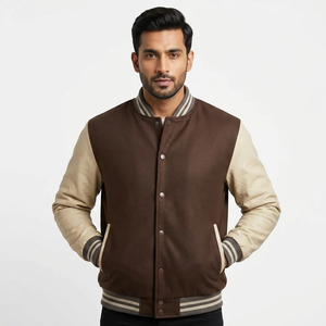 New Wholesale Price High Quality 100% Wool Windproof Breathable Quick Dry Customizable Varsity Jacket for <b>Men</b> & Unisex Winter - Product Image 1