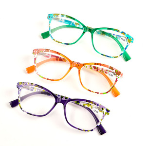 <span class=keywords><strong>Lunettes</strong></span> de lecture PC à imprimé floral <span class=keywords><strong>en</strong></span> gros pour femmes, montures colorées à charnière à ressort, OEM ODM, <span class=keywords><strong>lunettes</strong></span> presbyopes <span class=keywords><strong>en</strong></span> vrac - Product Image 1