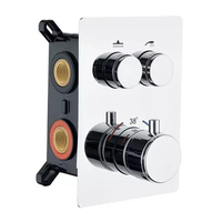 Bouton poussoir mural en verre trempé, 2 voies, encastré, thermostatique, robinet de douche, mitigeur, déviateur pour salle de bain
