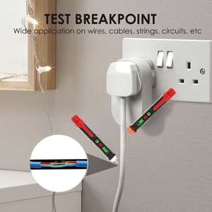 Dual Range <b>Voltage</b> Tester Non-contact <b>Detector</b> 12V-1000V/48V-1000V Live & Null Wire Detection Electrical Tool Breakpoint Finder - Product Image 3