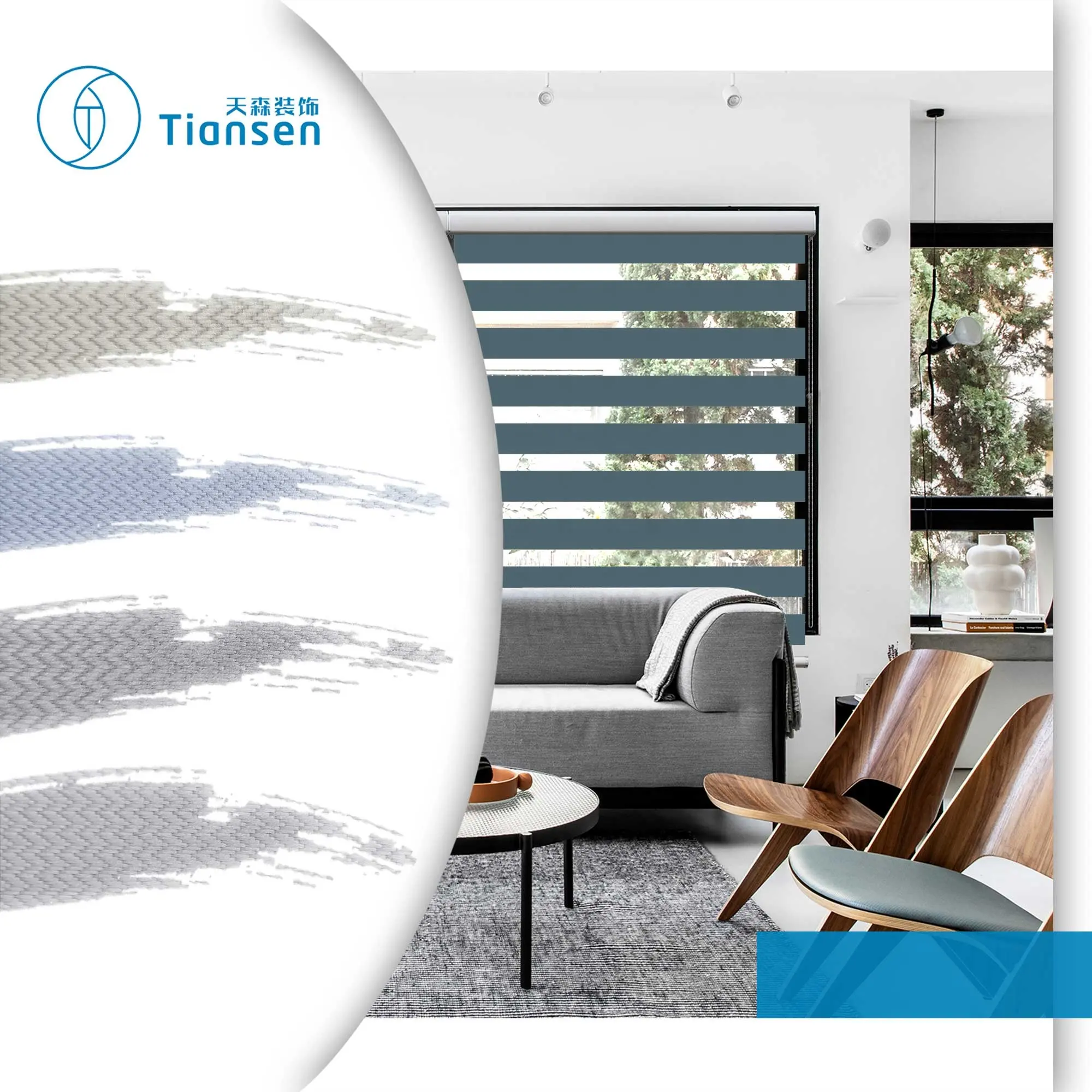 New Day Night Roller Blind Polyester Fabric Zebra Window Roller Blind Fabric For Kitchen Curtain