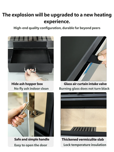 <span class=keywords><strong>Estufa</strong></span> de <span class=keywords><strong>Leña</strong></span> Moderna de Vidrio Transparente Resistente a Altas Temperaturas para Uso Interior Independiente en Salas de Estar, Hoteles, Villas y Apartamentos - Product Image 5