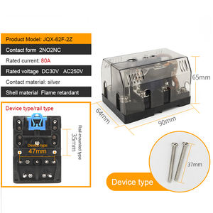 <span class=keywords><strong>JQX</strong></span>-relé de alta corriente, <span class=keywords><strong>JQX</strong></span>-38F 40F60F62F, relé intermedio de alta potencia 220VDC 24VDC - Product Image 5