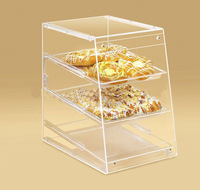 Boulangerie en gros personnalisée avec armoire acrylique transparente Stockage de beignets Vitrine d'affichage de gâteau de stockage de pain français