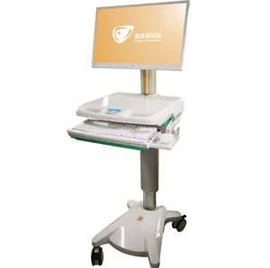 Hochey Height Adjustable Hospital Mobile Workstation Wireless Battery Powered Medical Computer Carts