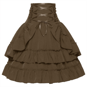 Falda Gótica Retro Lolita Y2K de Verano <span class=keywords><strong>para</strong></span> <span class=keywords><strong>Mujer</strong></span>, Falda Vintage Medieval con Volantes, Disfraz de Cosplay, Falda Esponjosa de Varias Capas, Nueva - Product Image 3