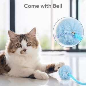Juguete Deportivo Interactivo Ecológico para Mascotas, Pelota de Felpa con Plumas, Juguete Favorito para Gatos - Product Image 5