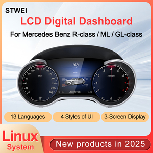 หน้าจอแสดงผลดิจิตอล LCD ขนาด 12.3 นิ้ว สำหรับมาตรวัดความเร็วรถยนต์เมอร์เซเดส-เบนซ์ รุ่น R-class / ML/GL-class ชุดอัพเกรด - Product Image 2