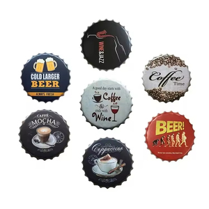 Motif d'impression personnalisé en gros petite taille Route bouchon de bouteille de bière enseignes en métal - Product Image 5
