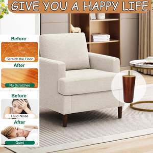 Pieds de meubles en bois marron, pieds de remplacement en bois avec boulons filetés de 5/16'' pour canapé, fauteuil, armoire - Product Image 4