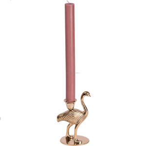 เชิงเทียนตกแต่งรูปนกกระจอกเทศสีทอง เชิงเทียนโลหะทรงเสา สำหรับตกแต่งบ้าน - Product Image 2