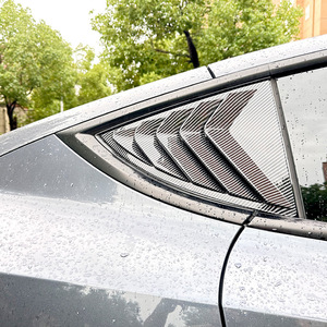 Tesla Model Y 2019+ Triangular <b>Window</b> Louver Carbon Fiber Texture Adhesive Car <b>Decal</b> Modification Part - Product Image 1