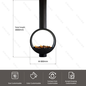 CRUISE 360 ° Rotation Libre Four <span class=keywords><strong>Fermé</strong></span> Vapeur D'eau Cheminée Suspendue Plafond Monté 800mm Atomisation Cheminée Suspendue - Product Image 4