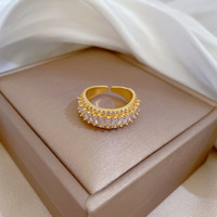 Beliebte vergoldete breite Diamantringe Modischer Damen schmuck für Hochzeit und Party Trendy Geschenk