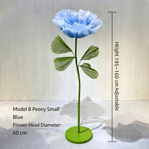 Fleur de pivoine artificielle sur pied, rose, 60 cm de diamètre, hauteur réglable 195 cm, pour mariage, hôtel, scène, événement - Product Image 4
