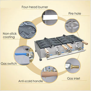 XEOLEO Taiyaki Maschine 6 Stück Fisch form Waffeleisen 2 Modelle Waffel maschine LPG Gas Antihaft pfanne Fisch förmiger Kuchen hersteller Home - Product Image 5