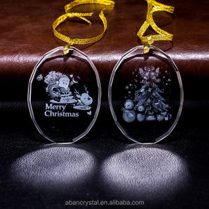 Ciondolo di vetro all'ingrosso 2025 decorazione personalizzata di natale sublimazione di vetro ornamenti di cristallo - Product Image 2