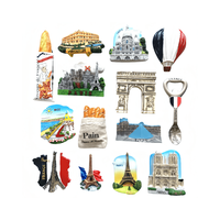 Aimant personnalisé Vente en gros 3D France Souvenirs touristiques Aimants de réfrigérateur en résine Aimant de réfrigérateur de la tour de Paris