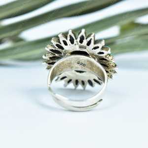 Handmade Aurora Opal Sterling Silver <b>Adjustable</b> <b>Ring</b> Natural Gemstone Jewelry for Women Wholesale - Product Image 2