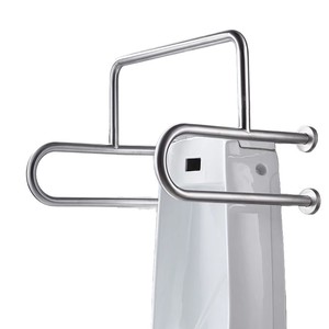 Barre d'appui pour urinoir Hundred-Year Grace en acier inoxydable 304 finition brossée, design moderne et simple pour personnes âgées et handicapées, utilisation en salle de bain - Product Image 2