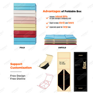 Custom Logo Luxury Folding Cardboard Packaging Collapsible Magnetic Gift <strong>Box</strong> With Ribbon for <strong>Clothes</strong> Cosmetic - Product Image 3