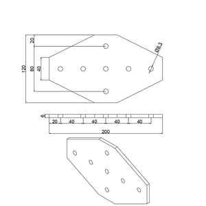 6087 7 lỗ qua tham gia tấm 40mm tường kệ Bracket 40 tường kệ tấm 40 máy nối 40 Series cho nhôm hồ sơ - Product Image 3