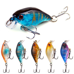 Señuelo de Pesca Crank de 4cm y 4.6g, 5 Colores, con Ojos 3D, Cebo Artificial Duro con Anzuelo Triple - Product Image 1