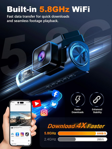 <span class=keywords><strong>Amazon</strong></span> Bestseller NEU 3-Kamera-Objektiv 5G WiFi 3,2 Zoll Auto-DVR 24H Dashcam 4K Dash-Kamera Fischaugen-Videorekorder 4K Black Box - Product Image 6