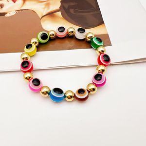Turkish Blue Eye Elastic Beaded <b>Bracelet</b> Zinc Alloy Unisex Gift Jewelry <b>Bracelet</b> <b>Ball</b> Shape Simple Evil Eye Design - Product Image 3