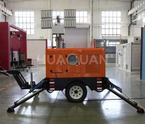 Huaquan động cơ im lặng Máy phát điện diesel 15KW 20kva di động Trailer tháp ánh sáng với 4 đèn - Product Image 5