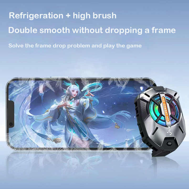 New FS09 Mobile Phone Cooling Semiconductor Radiator Magnetic Mobile Phone Cooling Fan Gaming Cooler Temperature Display