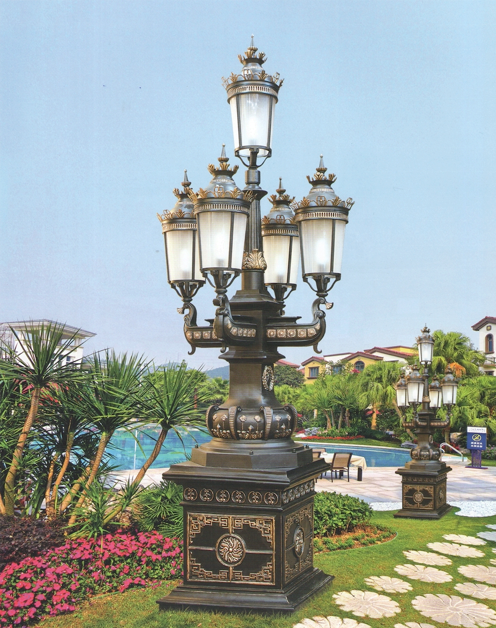 Oem European Classical Luxury LED IP65 Electric Dimmable Cast Aluminum Garden Light Road Outdoor Landscape Villa Pathway Park