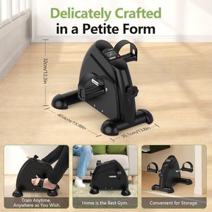 Mini-vélo <span class=keywords><strong>elliptique</strong></span> de bureau électrique pour exercices <span class=keywords><strong>assis</strong></span> des jambes, modèle ovale pour seniors, avec pédales et télécommande, entièrement assemblé - Product Image 6