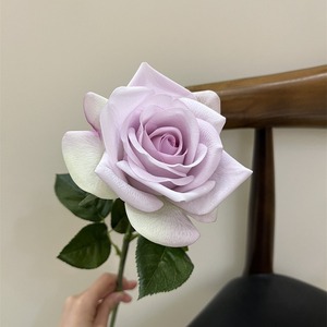 Rose rose poussiéreuse réaliste, <span class=keywords><strong>fleur</strong></span> artificielle au toucher réel, arrangements floraux de mariage, vente en gros, décoration, <span class=keywords><strong>bouquet</strong></span> - Product Image 4