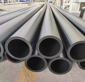 Tuyau d'eau en polyéthylène haute densité PE100 PN16 norme ISO DN90 DN160 DN630 DN1000 DN1200 SDR9 SDR11 en plastique HDPE noir - Product Image 1