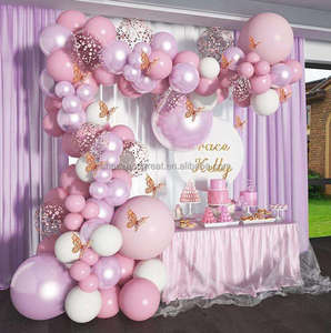 Ballon Décoration 140 Pcs Jetable Rose Ballon Guirlande Violet Chrome Confettis Ballon Arc Kit Ballons De Fête De Mariage - Product Image 4