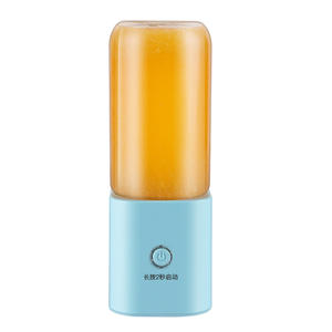 Nouveau mini mixeur USB portable rechargeable, tasse à mélanger les fruits électrique, 400 ml, bleu et blanc, forme ronde - Product Image 1