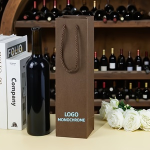Bolsas de Vino de Papel Kraft con Cordón, Personalizadas con Logotipo, Gruesas, <span class=keywords><strong>para</strong></span> Regalos Navideños, Recuerdos de Fiesta, en Oferta - Product Image 3
