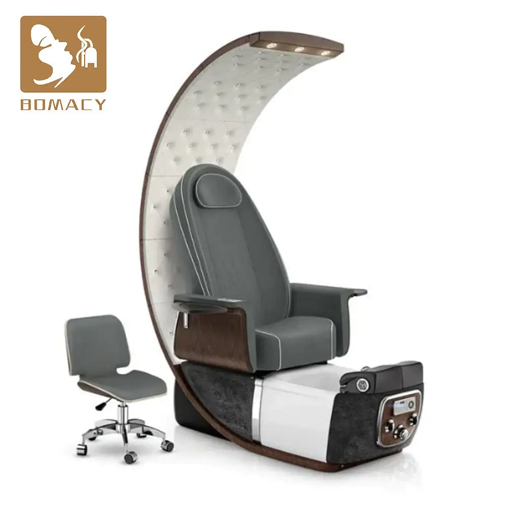 Bomacy เก้าอี้นวดเท้าสำหรับสปาเท้าทำเล็บเท้าแบบหรูหราไม่มีท่อประปาปรับแต่งได้จากโรงงาน
