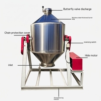 Mélangeur de poudre rotatif 3D en acier inoxydable 100L pour laboratoire chimique, SS304, pour herbes, épices, aliments secs industriels
